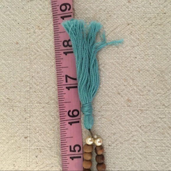 Boho Long Turquoise Tassel Beaded Necklace - Picture 5 of 5